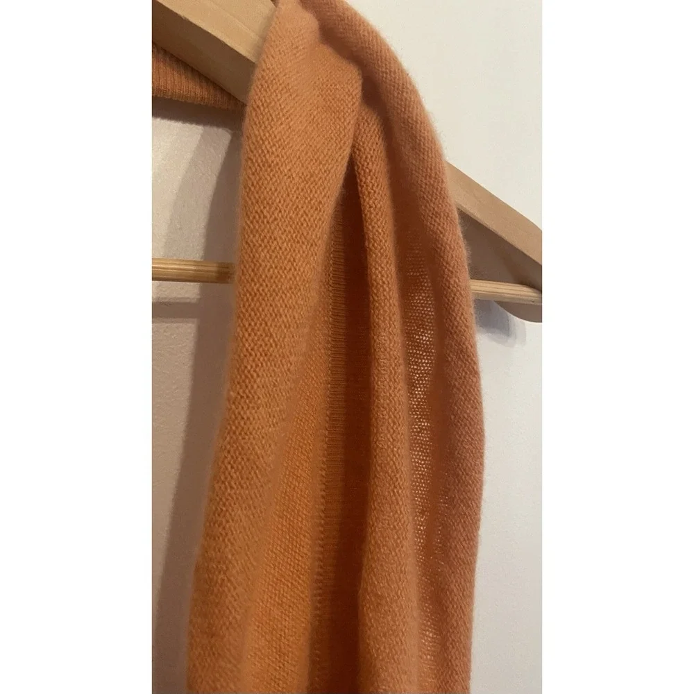 Pure Cashmere Women's Orange‎ Ruffle Scarf 100% Cashmere